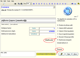 Click for Functions multi-precision calculator screen shot