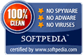 100% CLEAN award granted by Softpedia